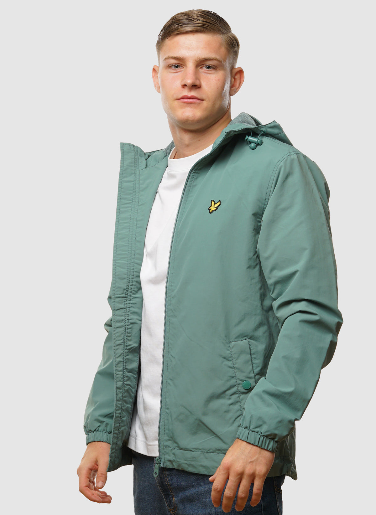 Zip Through Hooded Jacket - Agave Green
