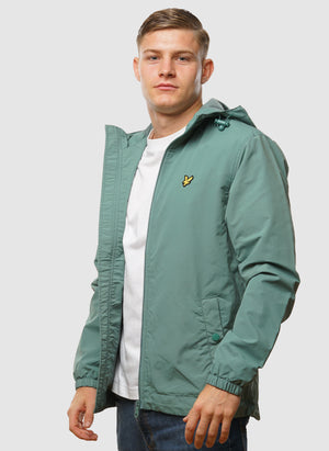 Zip Through Hooded Jacket - Agave Green