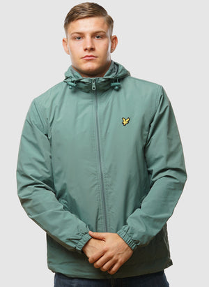 Zip Through Hooded Jacket - Agave Green