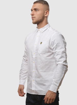 Light Weight Oxford Hemd - White