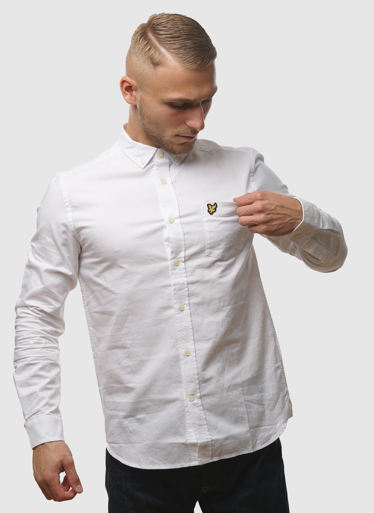 Light Weight Oxford Hemd - White