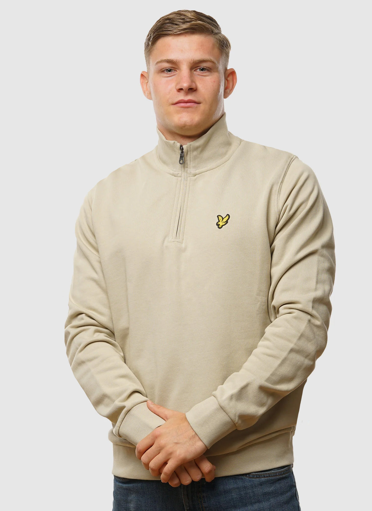 Loopback 1/4 Zip Sweatshirt - Gray Taupe