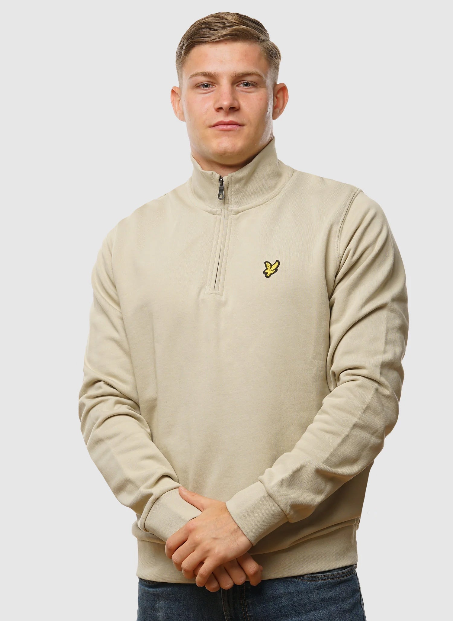 Loopback 1/4 Zip Sweatshirt - Gray Taupe