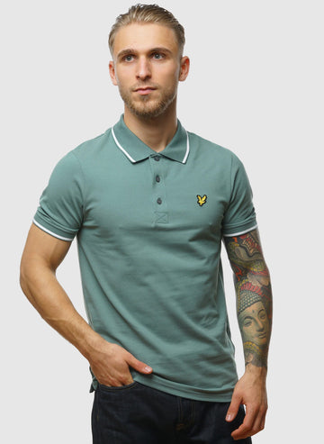 Tipped Poloshirt - Agave Green/White