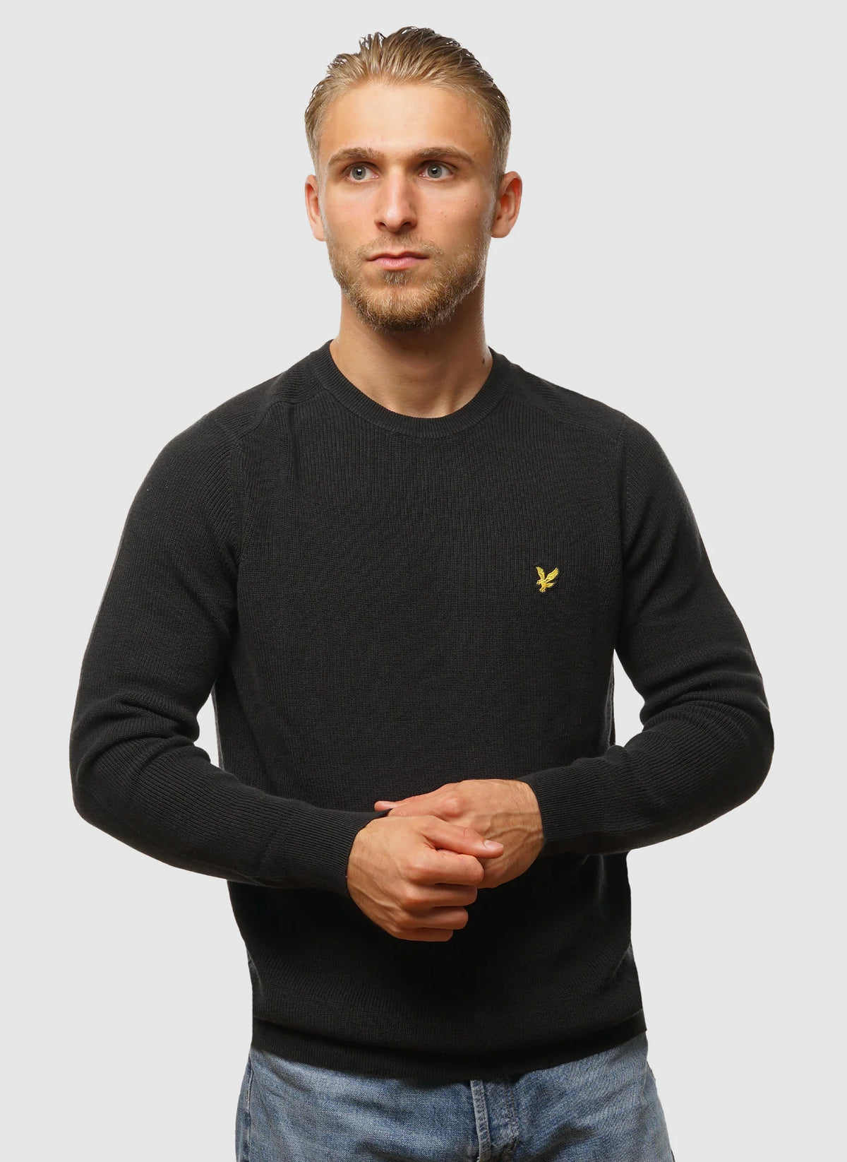 Engineered Rib Crew Neck - Black Ice