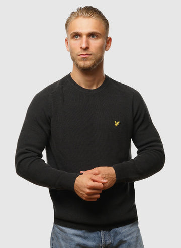 Engineered Rib Crew Neck - Black Ice
