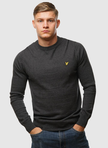 Cotton Merino 12gg Jumper - Charcoal Marl