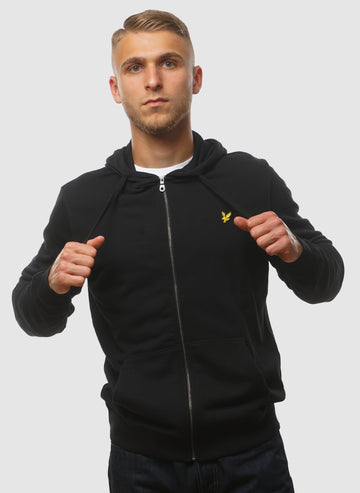 Zip Through Hoodie - Jet Black