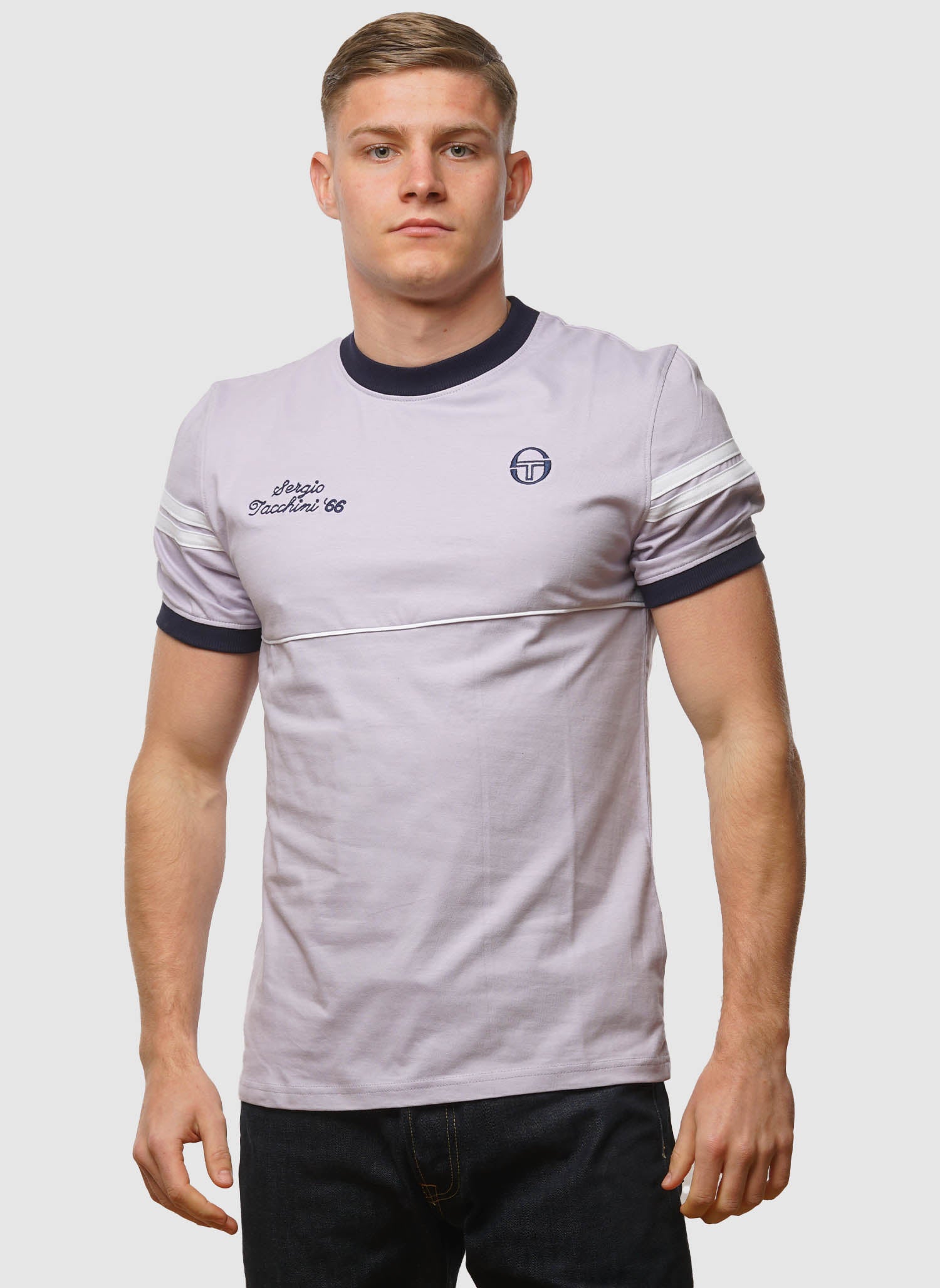 Orion Davis T-Shirt - Thistle/Maritime Blue/White