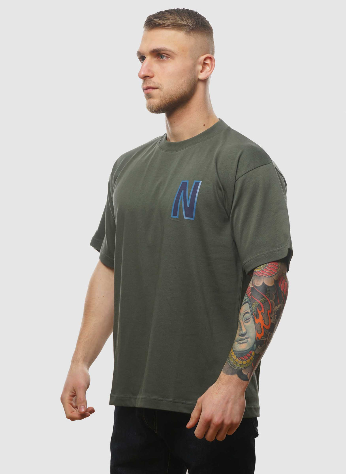 Simon Loose Large N T-Shirt - Spruce Green
