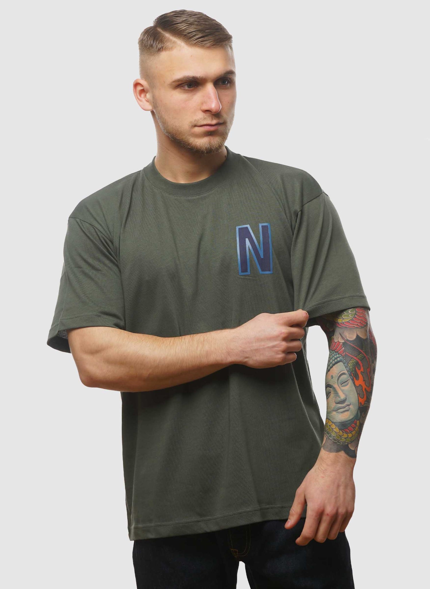Simon Loose Large N T-Shirt - Spruce Green