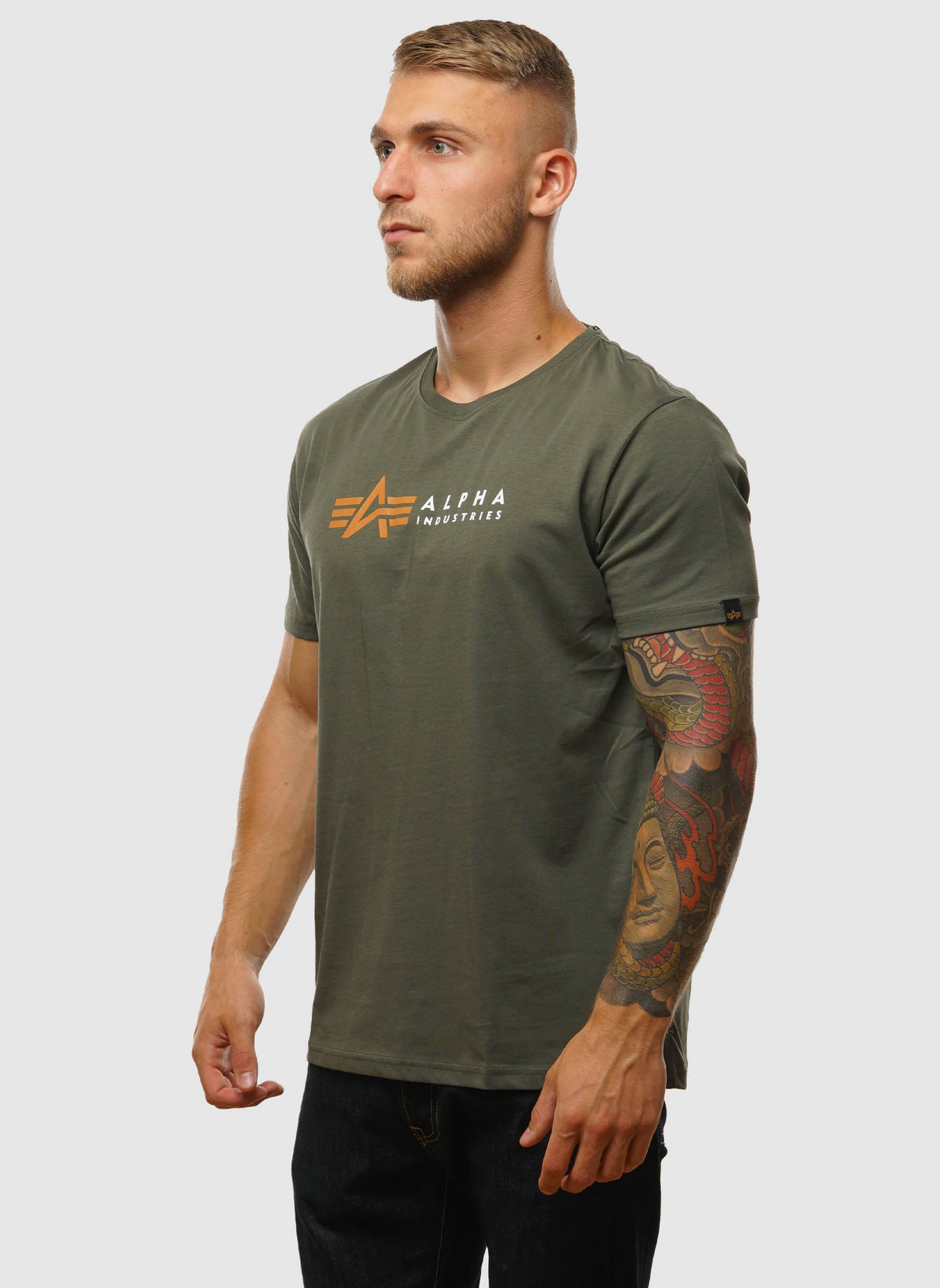 Alpha Label T-Shirt - Dark Olive