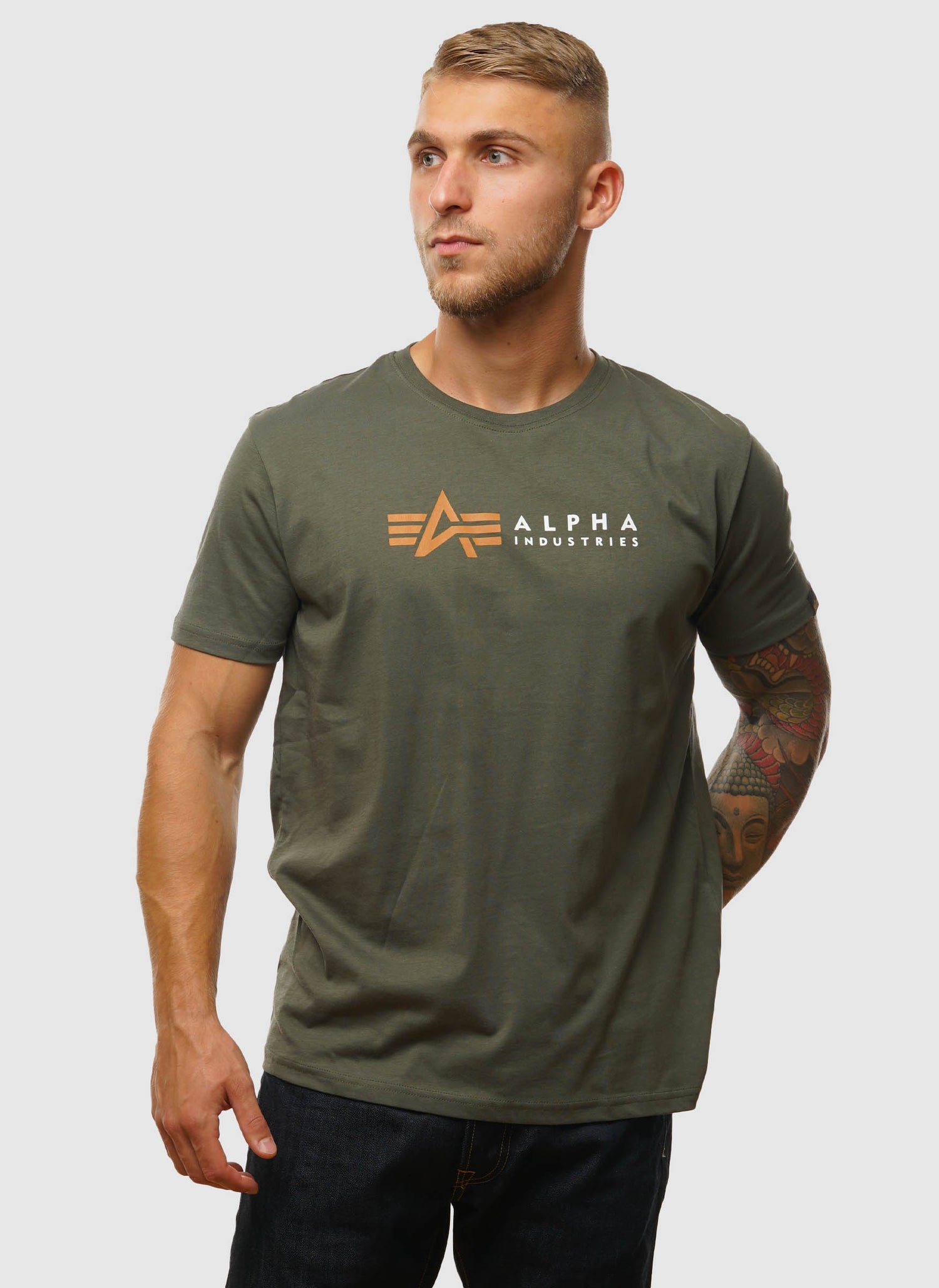 Alpha Label T-Shirt - Dark Olive