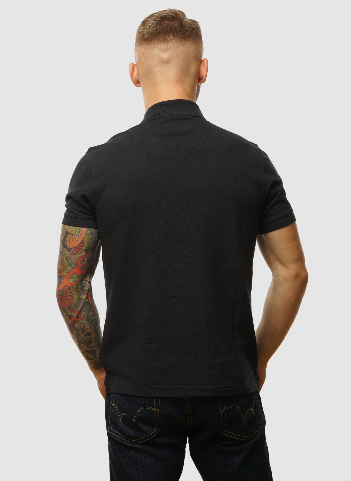 Tartan Pique Poloshirt - Black