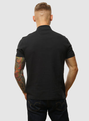 Tartan Pique Poloshirt - Black