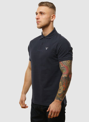 Tartan Pique Poloshirt - New Navy