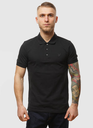 Tonal Eagle Poloshirt - Jet Black