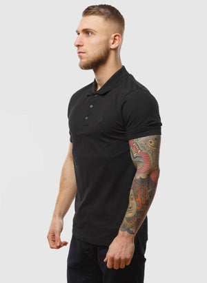 Tonal Eagle Poloshirt - Jet Black