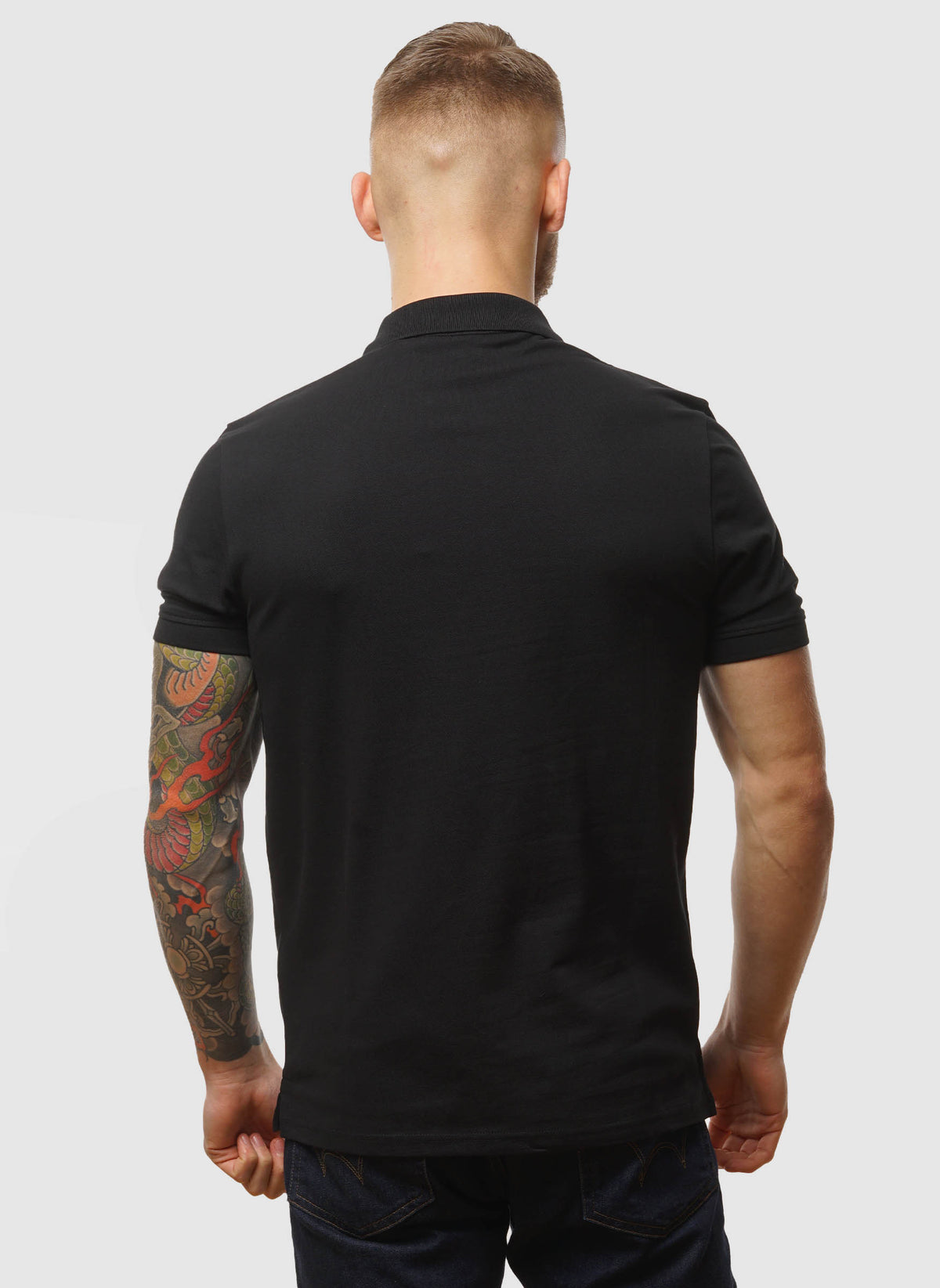 Tonal Eagle Poloshirt - Jet Black
