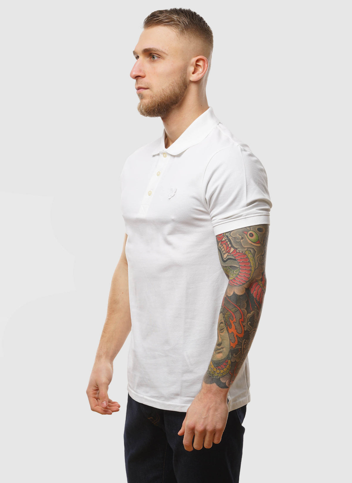 Tonal Eagle Poloshirt - White