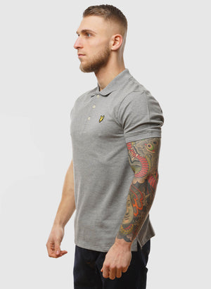 Plain Poloshirt - Mid Grey Marl