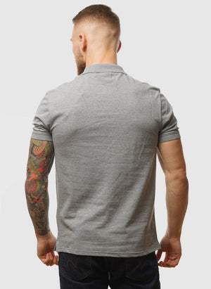 Plain Poloshirt - Mid Grey Marl