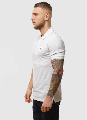 Half Tipped Poloshirt - White/Light Blue
