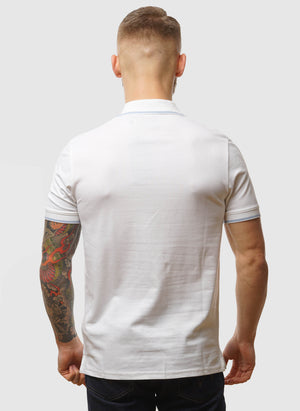 Half Tipped Poloshirt - White/Light Blue