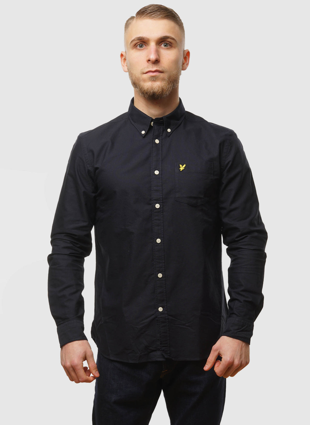 Plain Oxford Hemd - Dark Navy