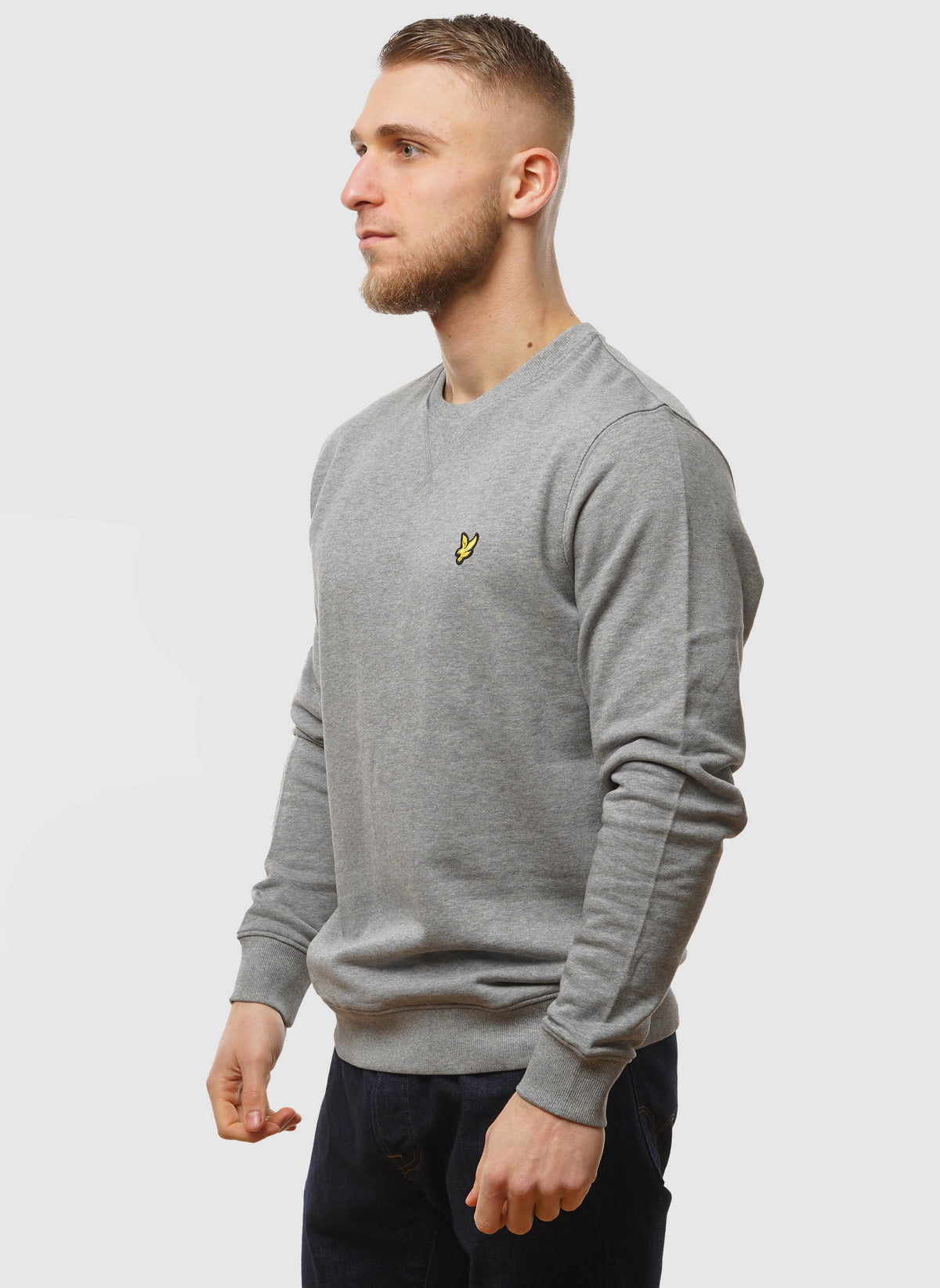 Crew Neck Sweatshirt - Mid Grey Marl