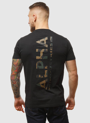 Backprint Camo T-Shirt - Black/Woodland