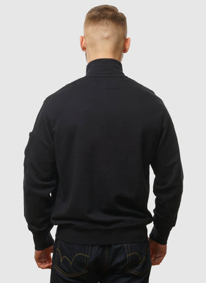 Cotton Fleece Lens Half-Zip - Total Eclipse