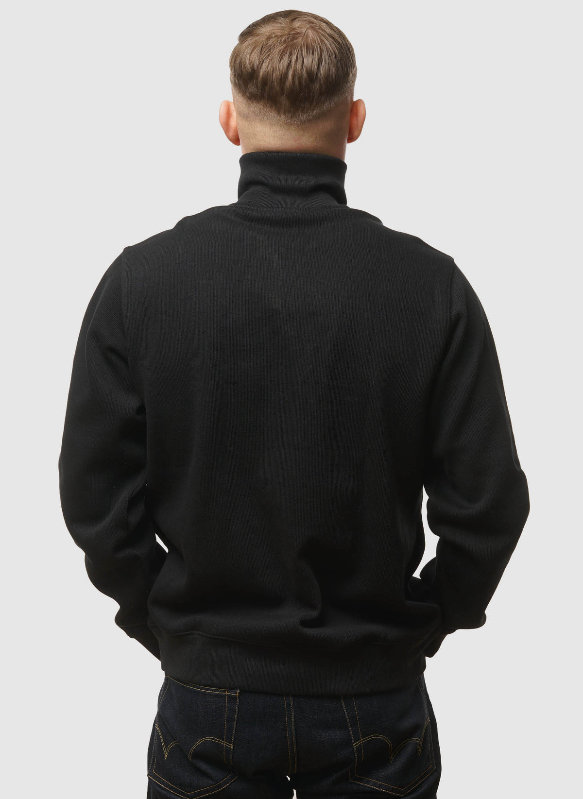 Half Zip Cotton Sweatshirt - Black
