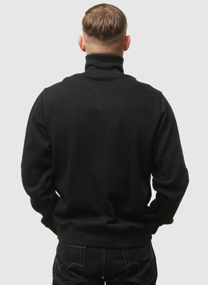 Half Zip Cotton Sweatshirt - Black