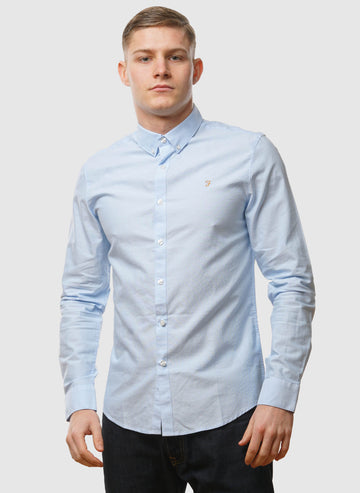 Brewer Slim Fit Hemd - Sky Blue