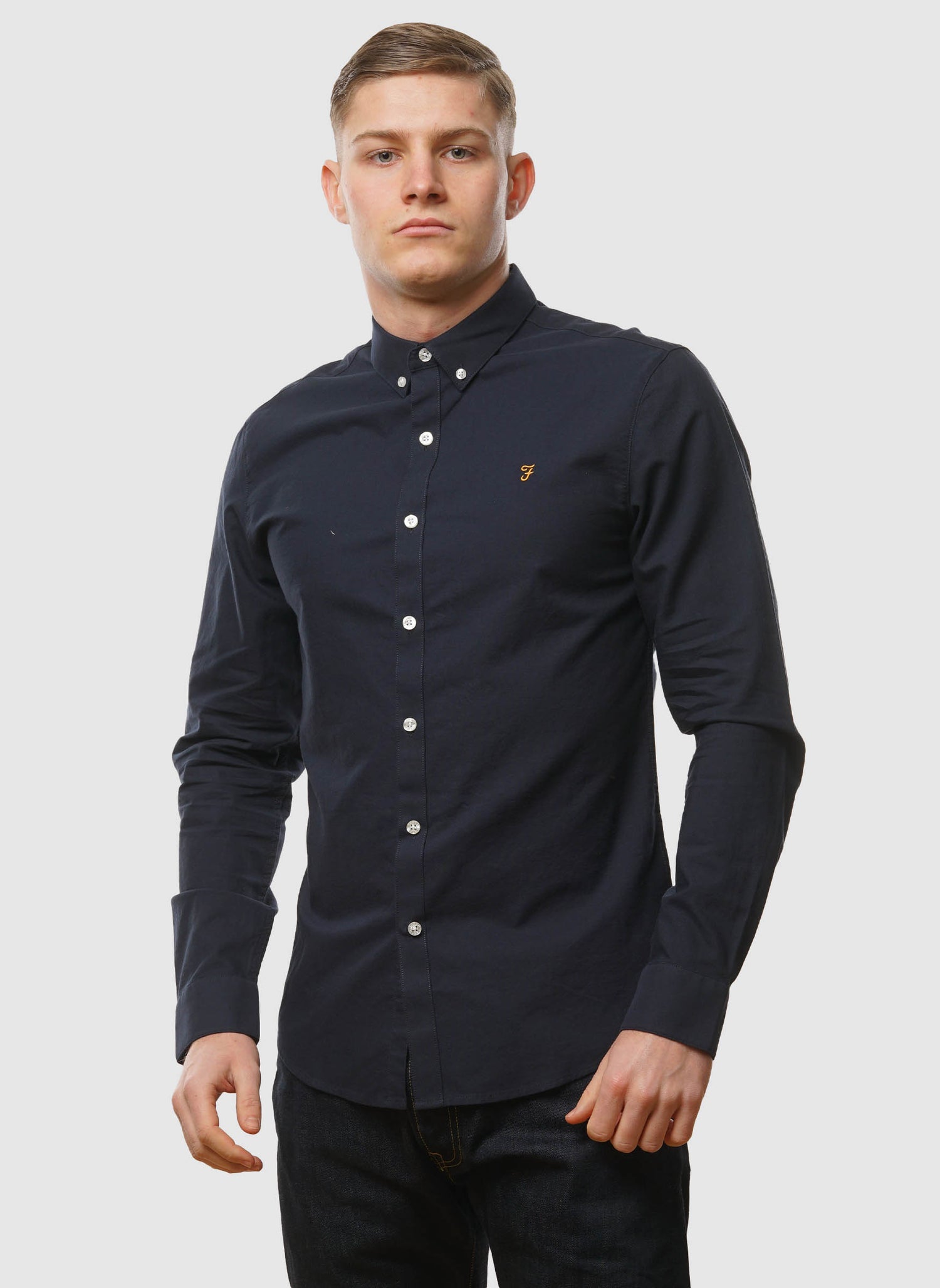 Brewer Slim Fit Hemd - Navy