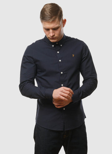 Brewer Slim Fit Hemd - Navy