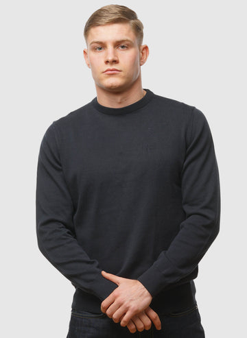 Pima Cotton Crew Neck Pullover - Navy