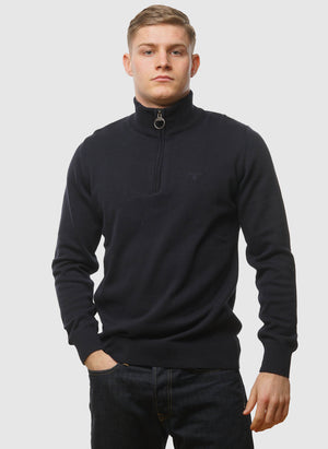 Cotton Half Zip Troyer - Navy