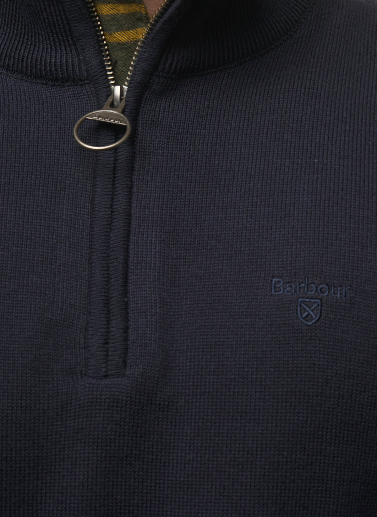 Cotton Half Zip Troyer - Navy