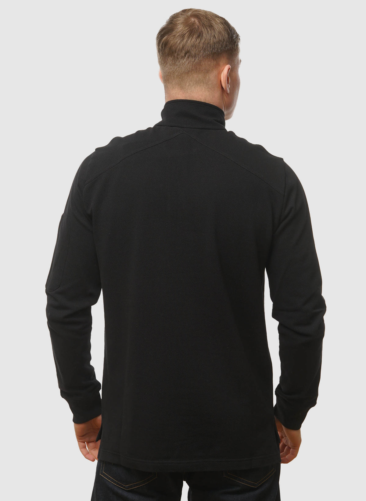 Funnel Neck Poloshirt - Jet Black