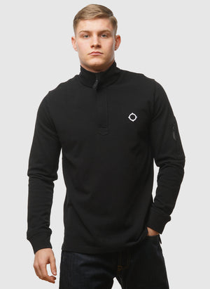 Funnel Neck Poloshirt - Jet Black