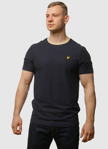 Contrast Collar T-Shirt - Dark Navy