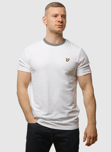 Contrast Collar T-Shirt - White
