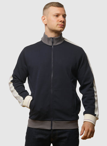 Taped Full Zip Track Top - Dark Navy