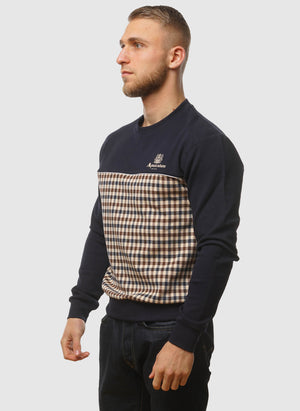 Active Scuba Club Check Crewneck - Navy