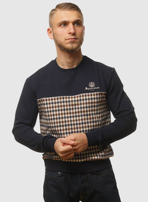 Active Scuba Club Check Crewneck - Navy