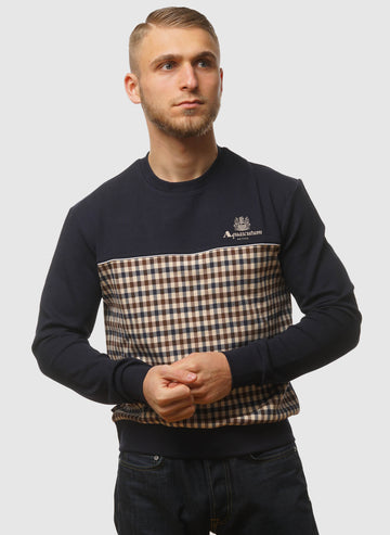 Active Scuba Club Check Crewneck - Navy