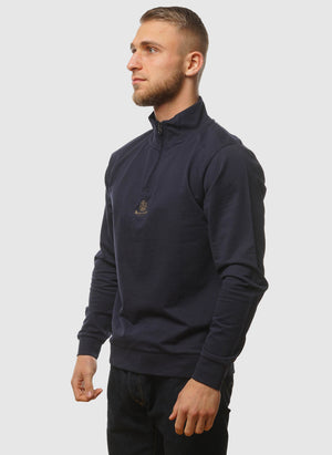 Small Logo Quarter Zip - Navy