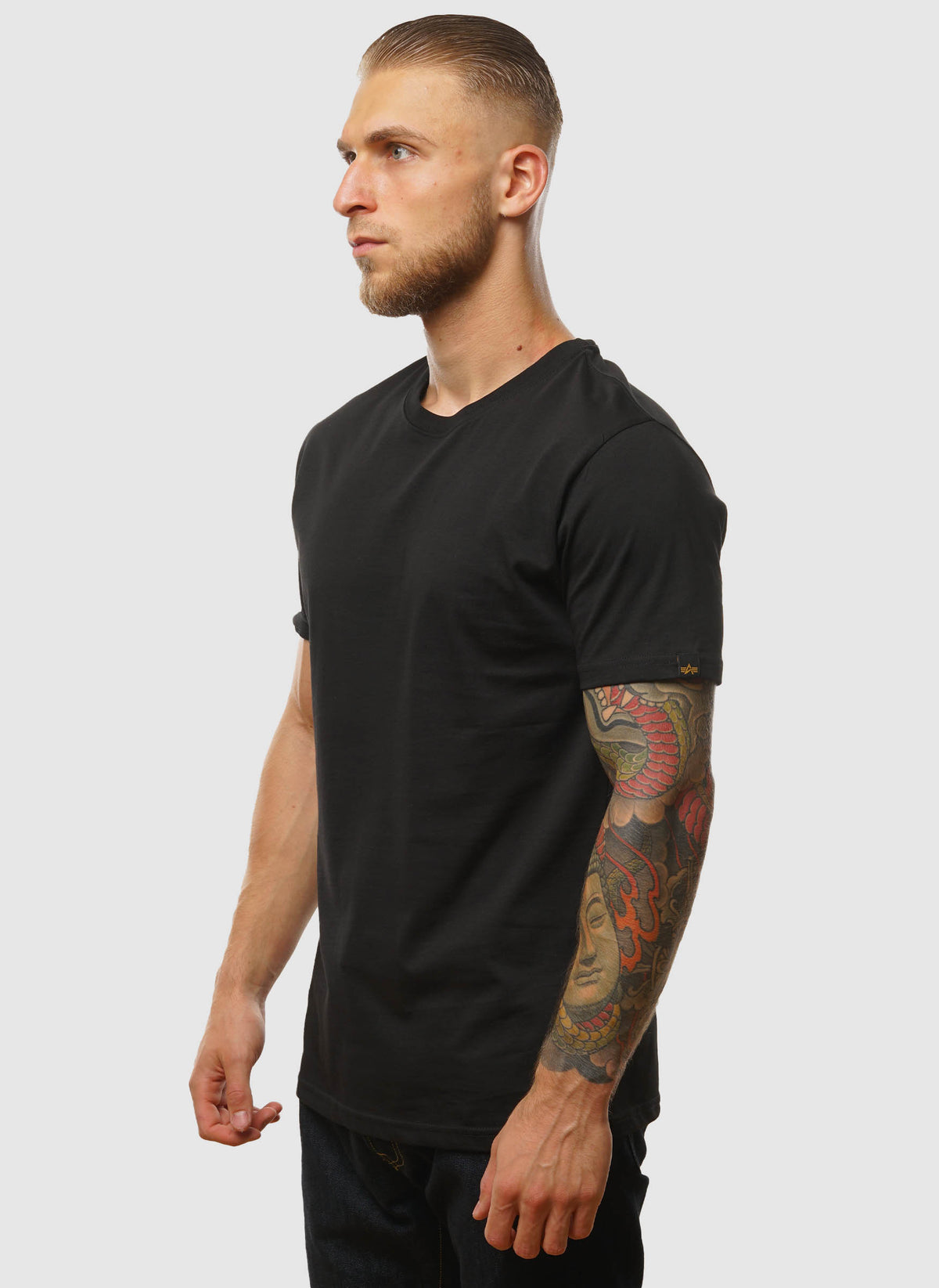 Label Back Print T-Shirt - Black